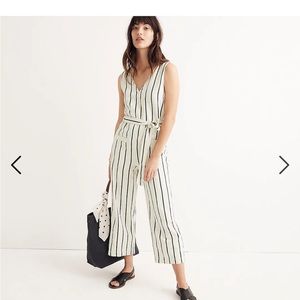 MADEWELL Striped Pull-on Jumpsuit, Size M